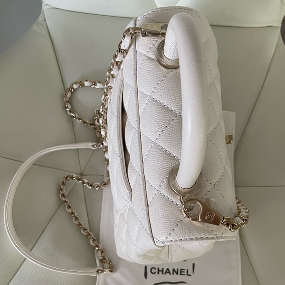 Chanel Coco Handle Extra Mini Bag White Caviar Leather LGHW. - Picture 4 of 14